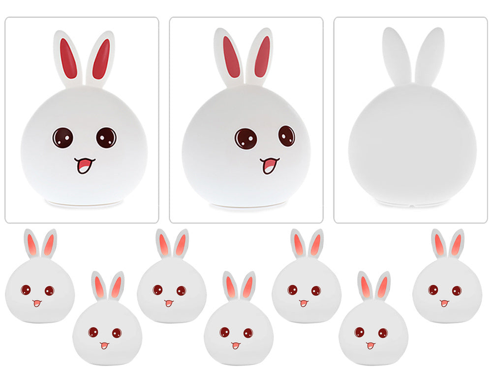 Vaikų vadovaujama naktinė šviesa triušis rgb liesti