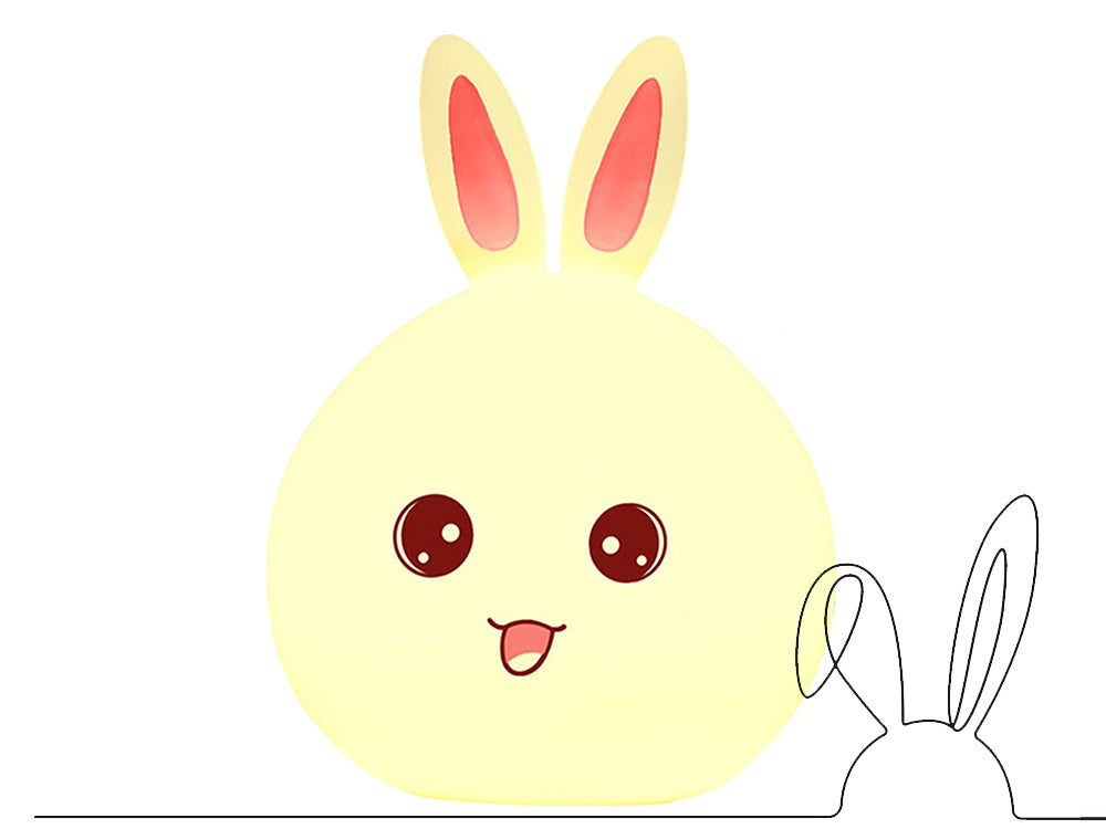 Vaikų vadovaujama naktinė šviesa triušis touch rgb