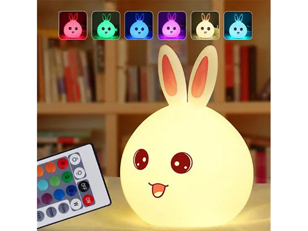Vadovaujama triušis nuotolinio valdymo rgb usb naktinė šviesa vaikams