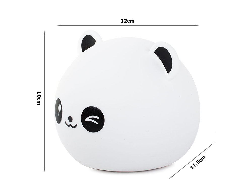 Vaikų naktinė šviesa panda rgb led nuotolinio valdymo pultas usb