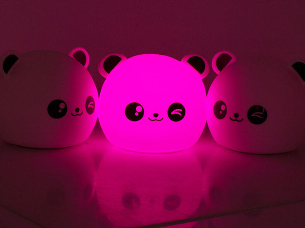 Vaikų naktinė šviesa panda rgb led nuotolinio valdymo pultas usb