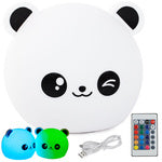 Vaikų naktinė šviesa panda rgb led nuotolinio valdymo pultas usb