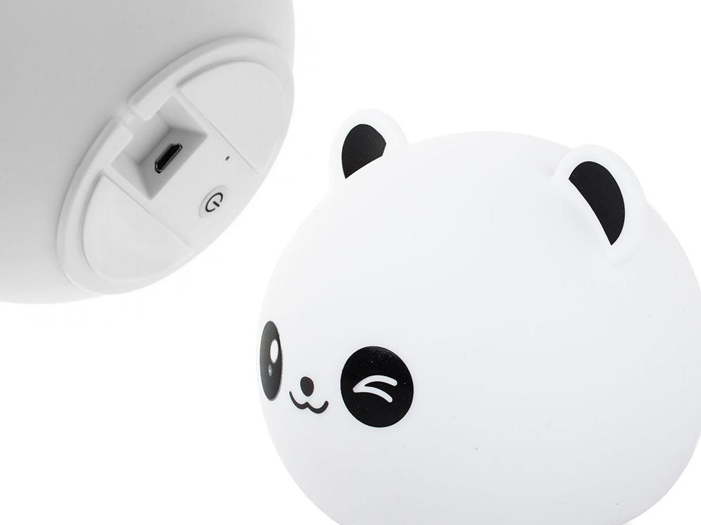 Vaikų naktinė šviesa panda rgb led nuotolinio valdymo pultas usb