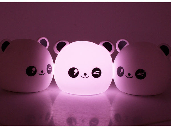 Vaikų naktinė šviesa panda rgb led nuotolinio valdymo pultas usb