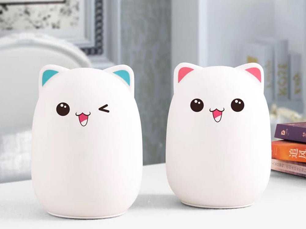 Vadovaujama katė naktinė šviesa rgb liesti