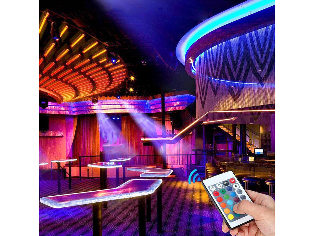 Vadovaujama juosta 3528 rgb 4,5 m vandeniui atsparus nuotolinio valdymo pultas