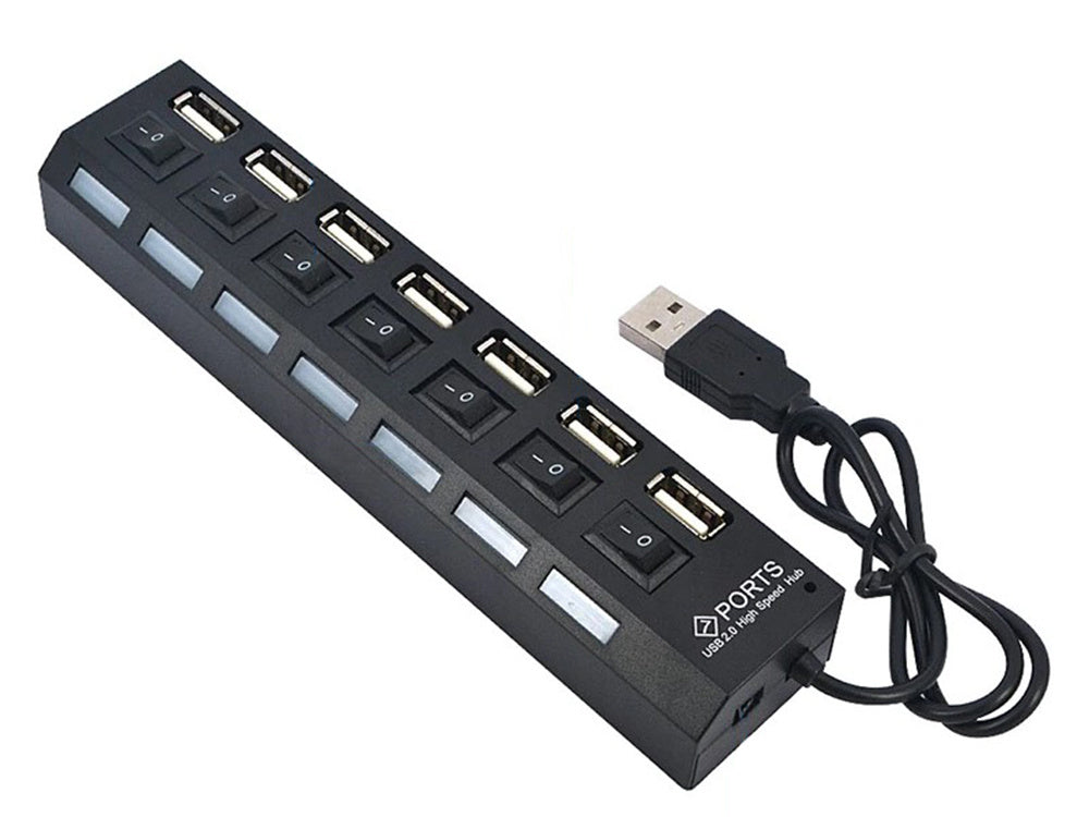 Usb prievadų skirstytuvas 7x usb 2.0