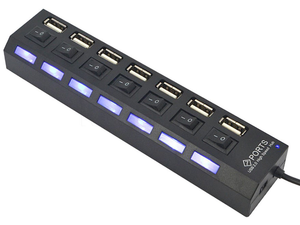 Usb prievadų skirstytuvas 7x usb 2.0