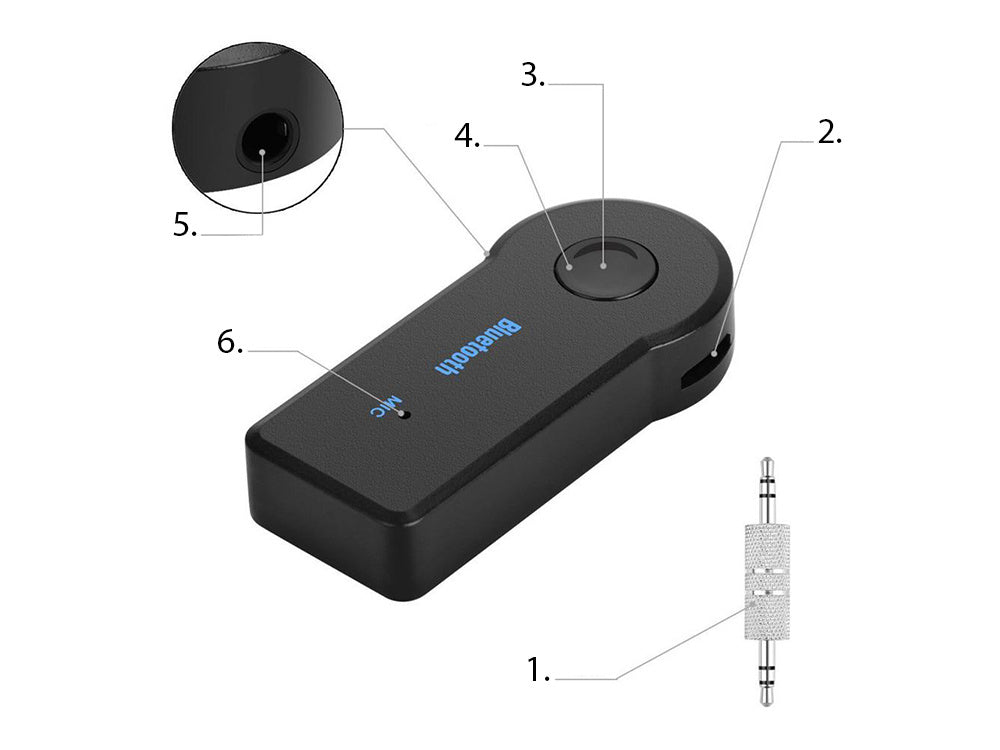 Garso imtuvas "bluetooth" adapteris aux minijack