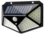 100 led saulės lempa su judesio jutikliu sutemose