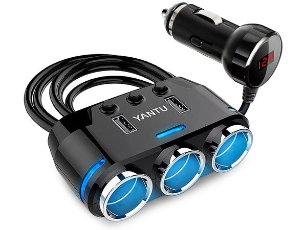 Cigarečių uždegiklio lizdas platintojas 2x usb įkroviklis