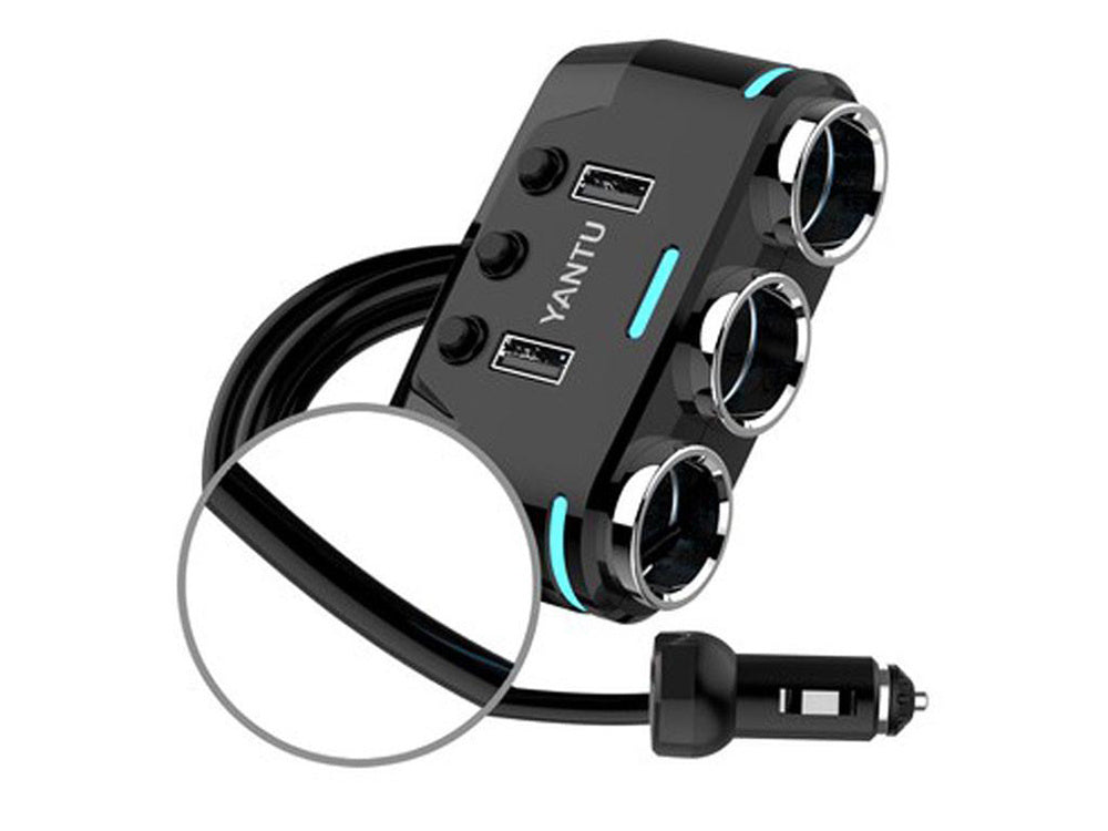 Cigarečių uždegiklio lizdas platintojas 2x usb įkroviklis