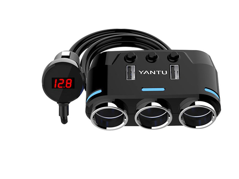 Cigarečių uždegiklio lizdas platintojas 2x usb įkroviklis