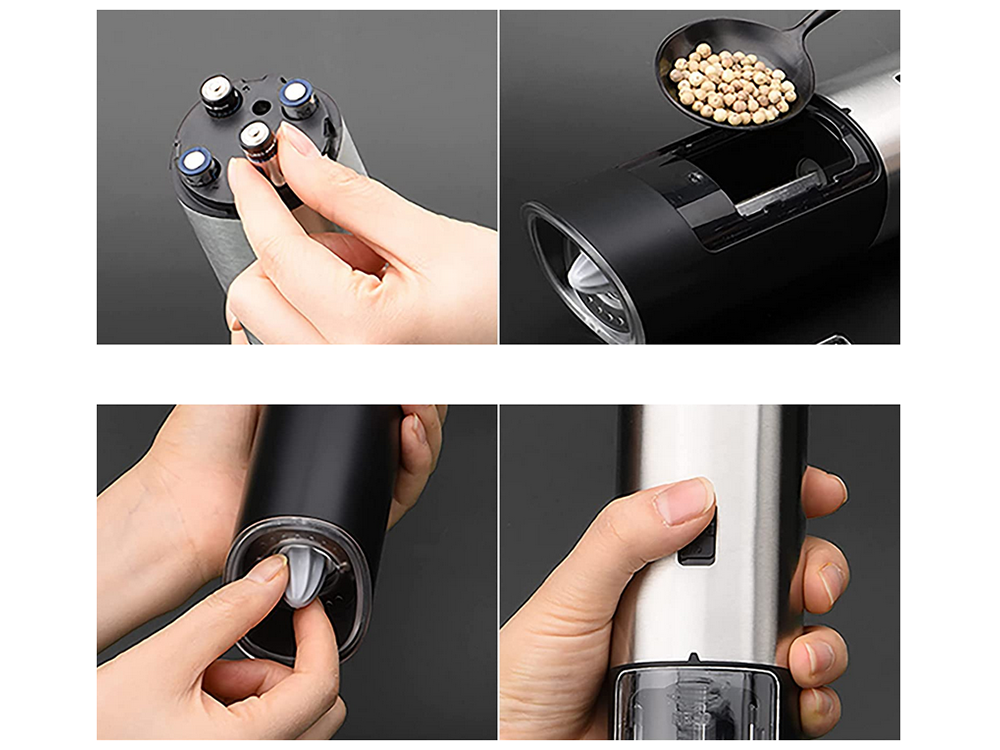 Elektrinis gravitacinis pipirų malūnėlis druskai