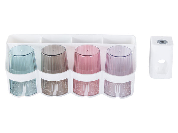 Dantų šepetėlių organizatoriaus puodeliai dantų pastos dozatorius