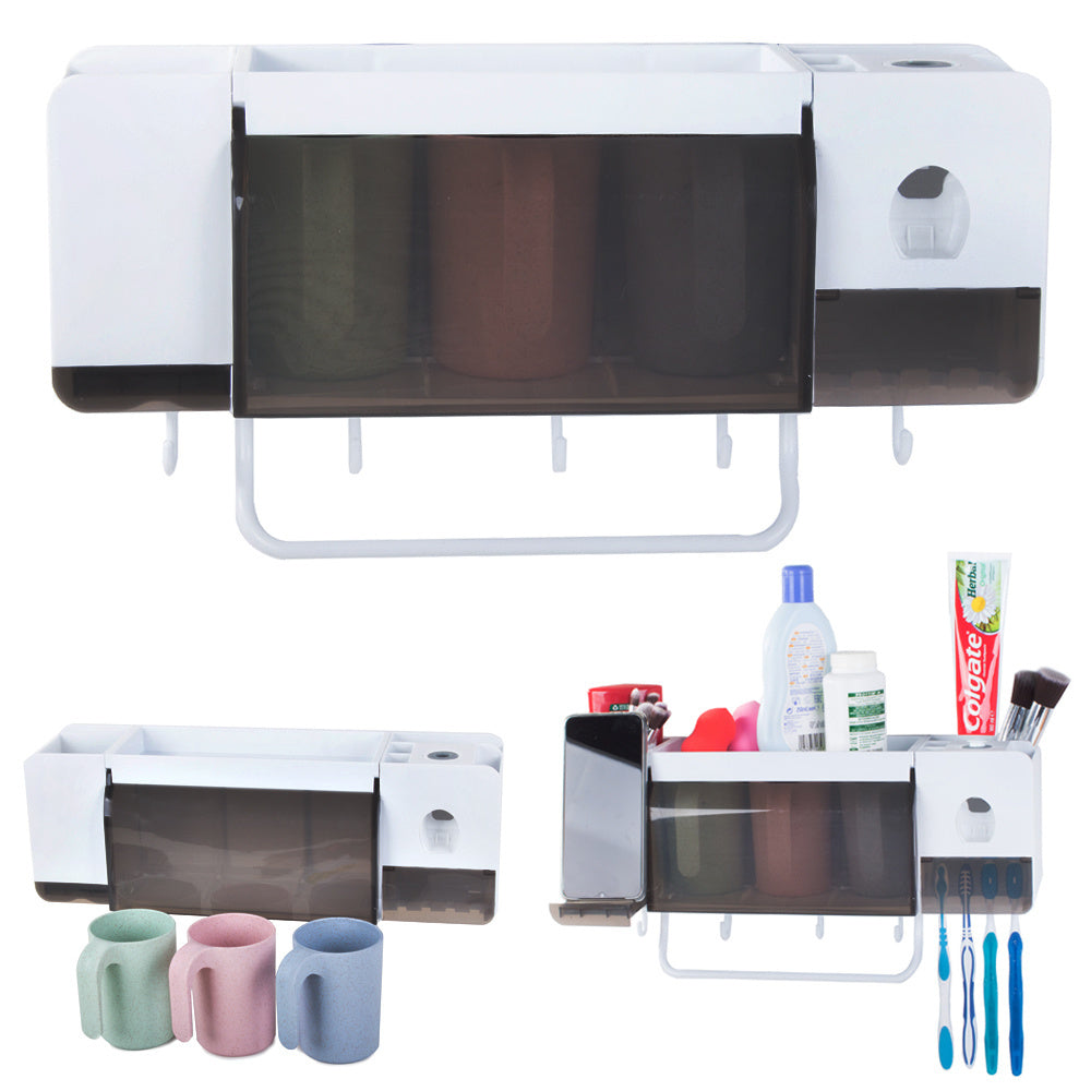 Dantų šepetėlio puodelio organizatorius dantų pastos dozatorius