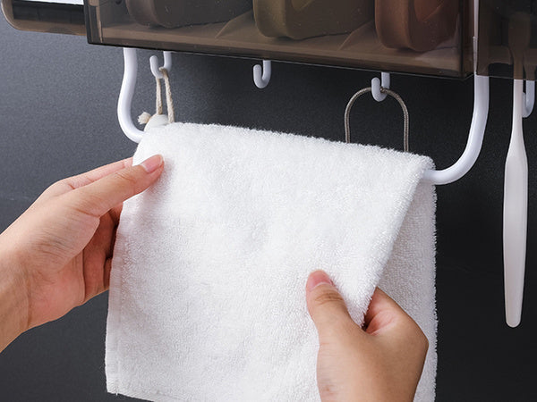 Dantų šepetėlio puodelio organizatorius dantų pastos dozatorius