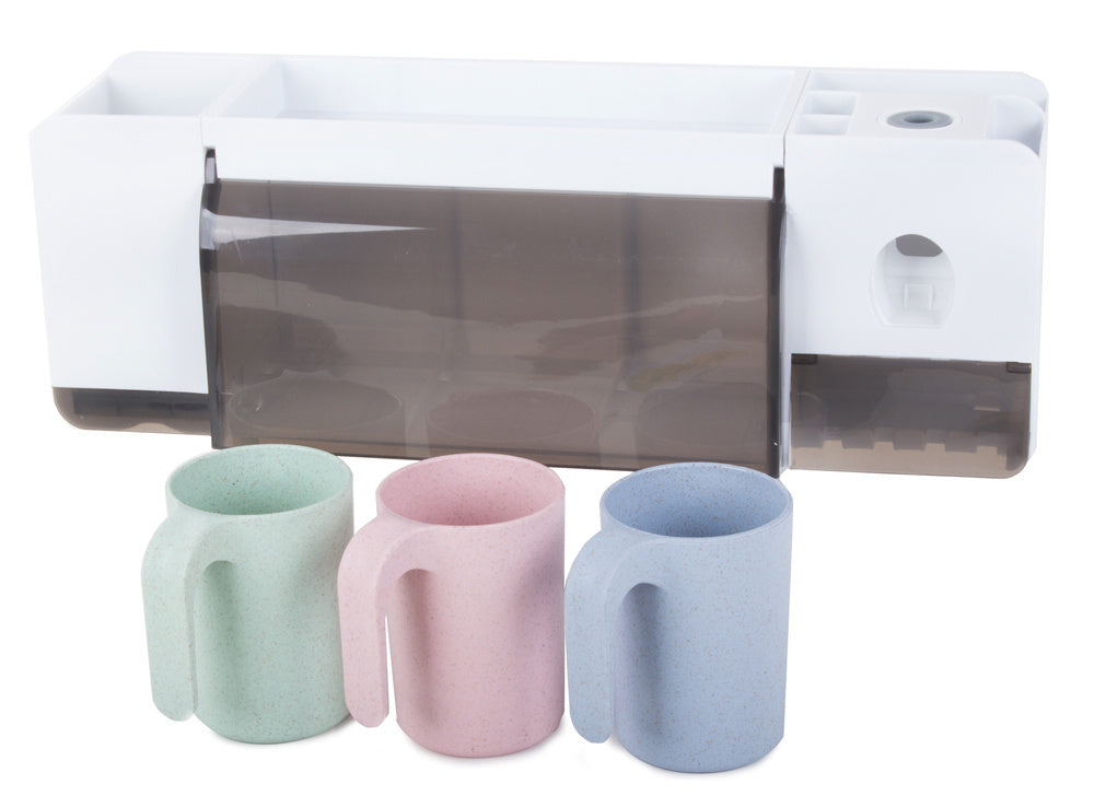 Dantų šepetėlio puodelio organizatorius dantų pastos dozatorius