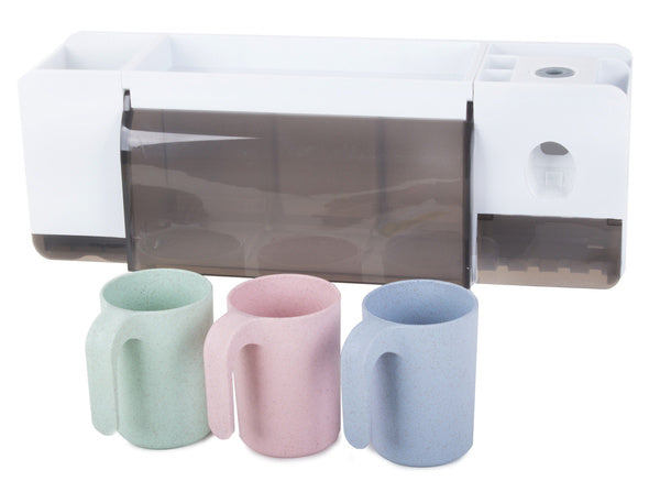 Dantų šepetėlio puodelio organizatorius dantų pastos dozatorius