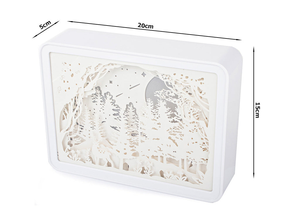 Popieriaus iškarpos naktinė šviesa 3d usb