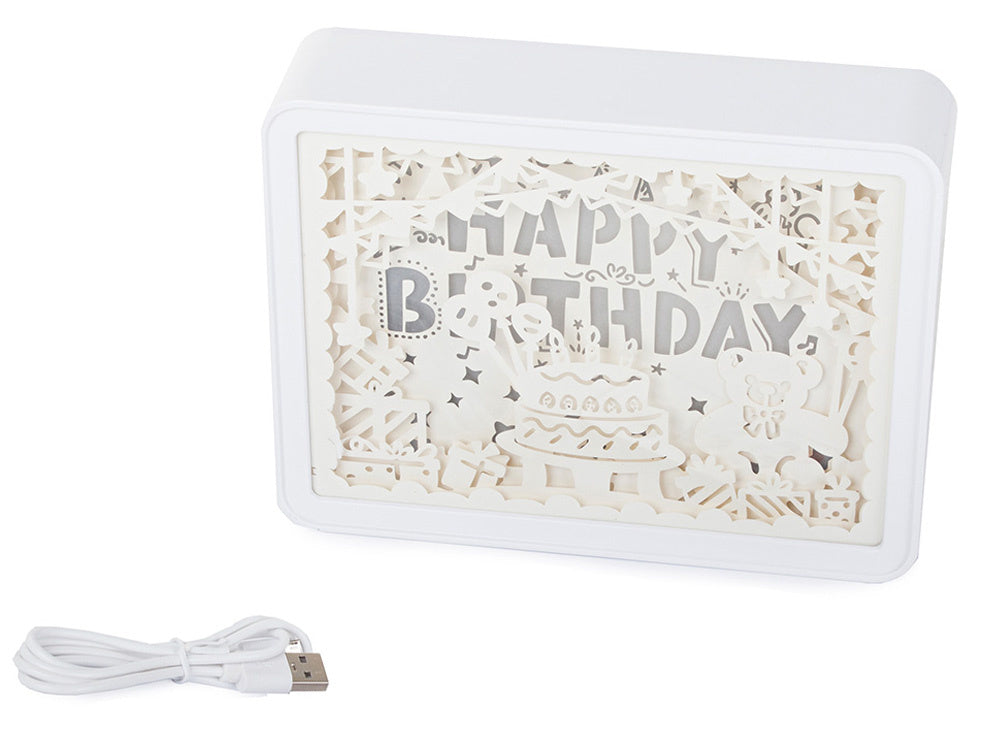 Popieriaus iškarpos naktinė šviesa 3d usb