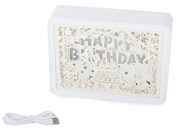 Popieriaus iškarpos naktinė šviesa 3d usb