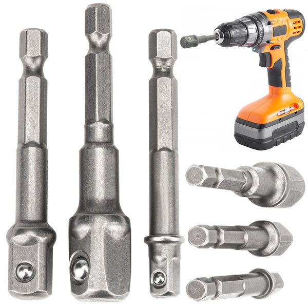 Reduktorių adapteriai atsuktuvų lizdai 1/4 3/8 1/2