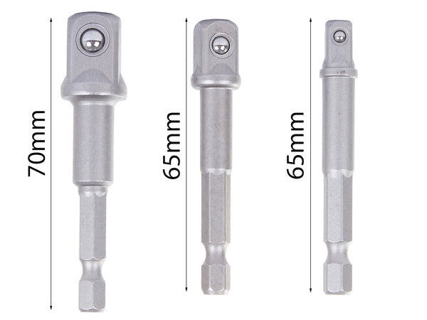 Reduktorių adapteriai atsuktuvų lizdai 1/4 3/8 1/2