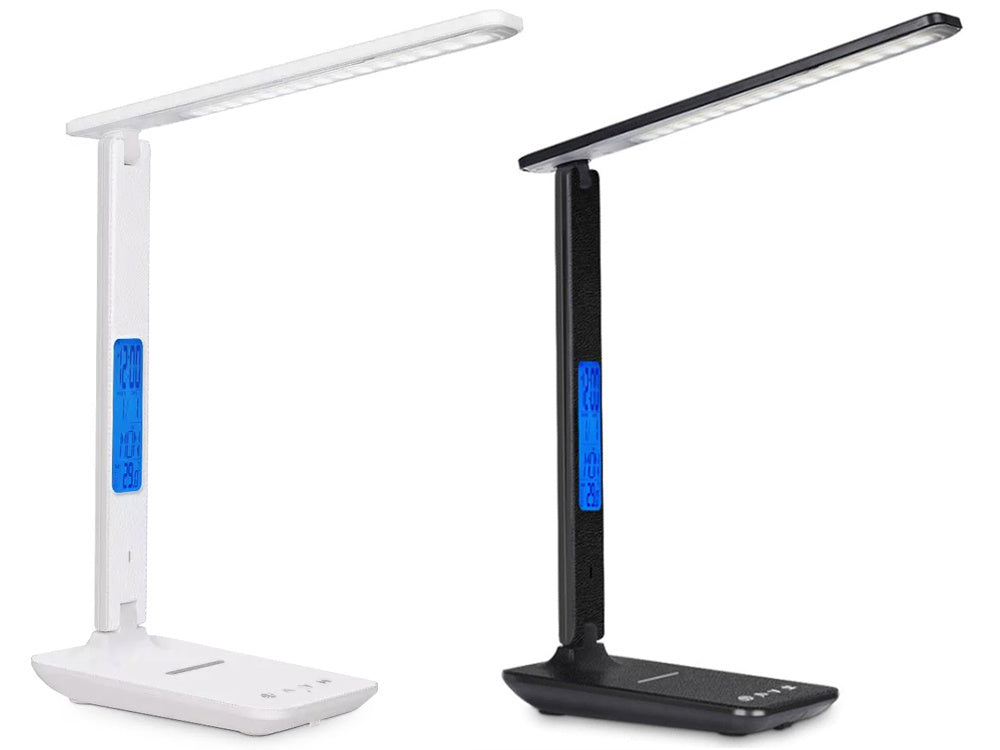 Vadovaujama stalinė lempa mokyklinis usb laikrodis qi įkroviklis