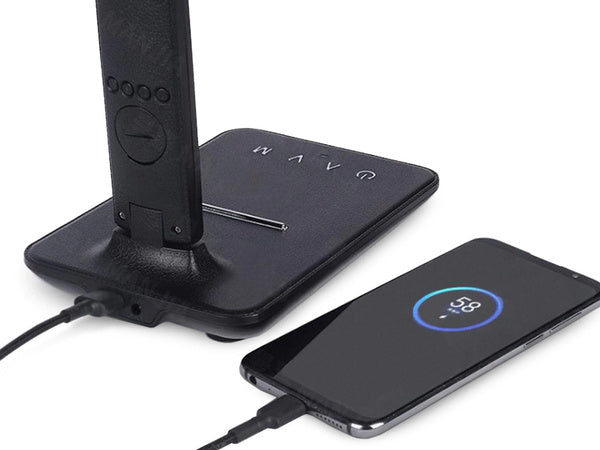 Vadovaujama stalinė lempa mokyklinis usb laikrodis qi įkroviklis