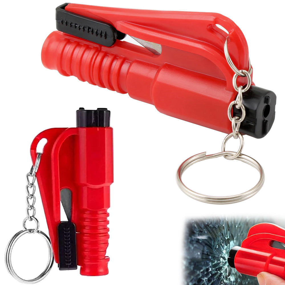 Gyvybės apsaugos plaktukas, raktų žiedas, peilis