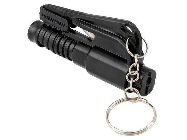 Gyvybės apsaugos plaktukas, raktų žiedas, peilis