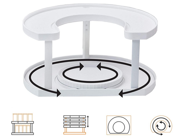 Šiukšliadėžės organizatorius prieskonių stovas sukiojamas