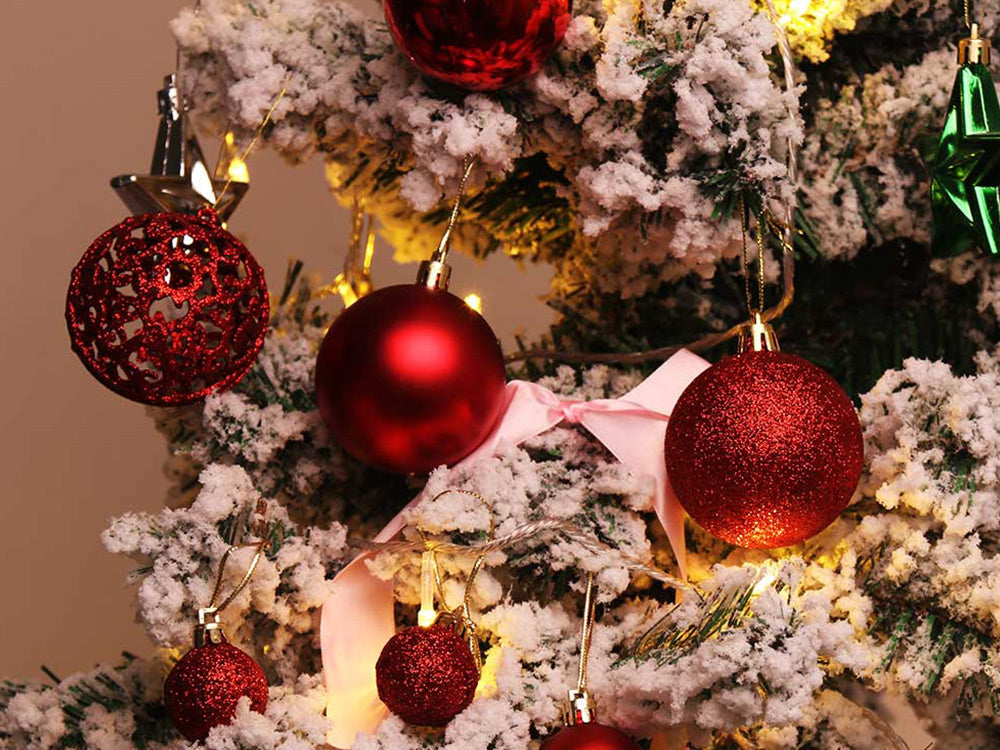 Kalėdų eglutės viršūnės 6/4/3 cm kit 100 vnt., Raudona, Szín, Piros