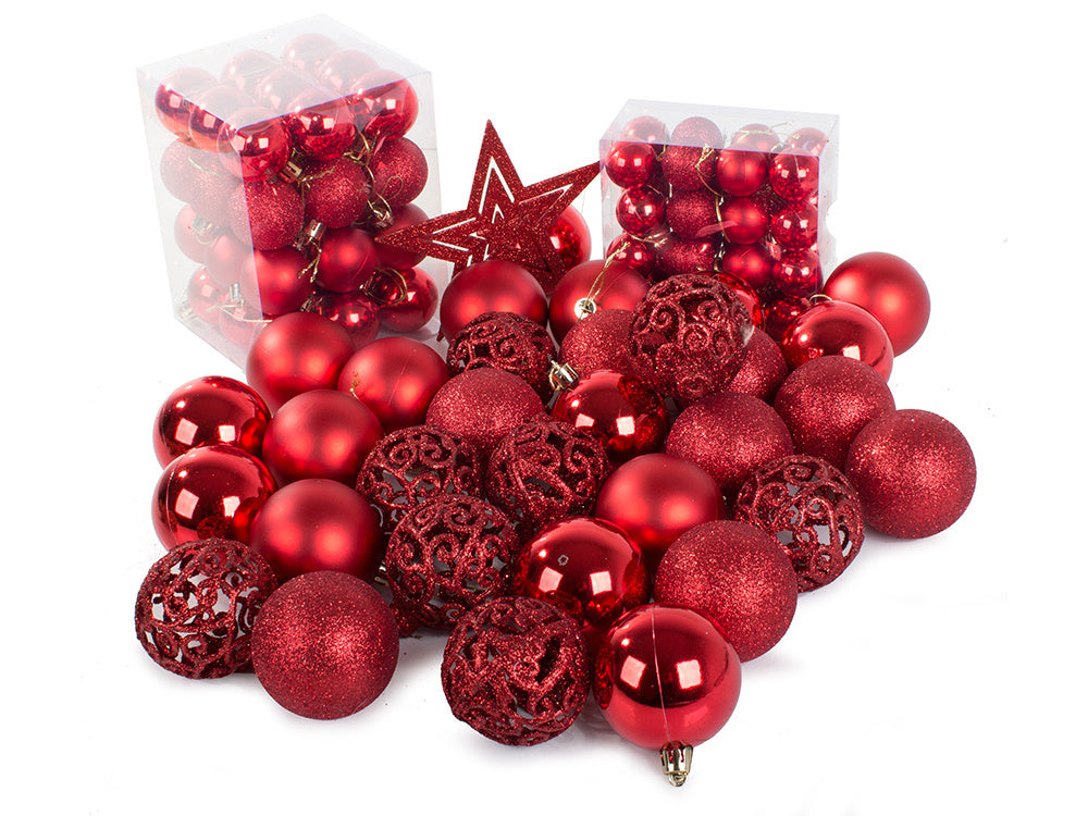 Kalėdų eglutės viršūnės 6/4/3 cm kit 100 vnt., Raudona, Szín, Piros