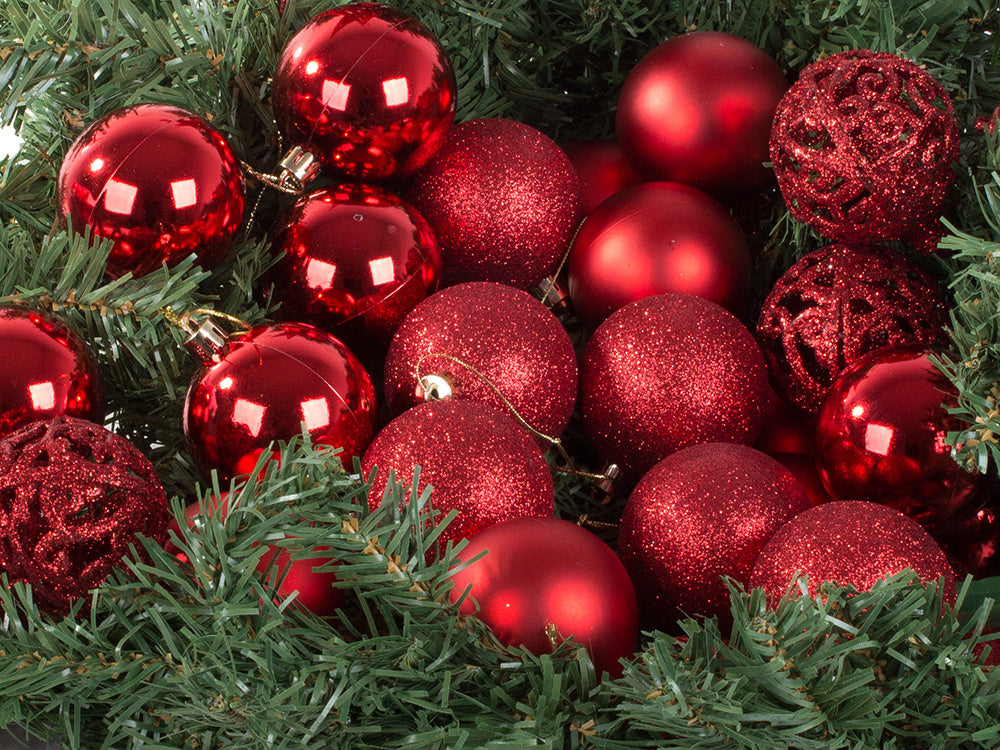 Kalėdų eglutės viršūnės 6/4/3 cm kit 100 vnt., Raudona, Szín, Piros