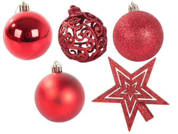 Kalėdų eglutės viršūnės 6/4/3 cm kit 100 vnt., Raudona, Szín, Piros