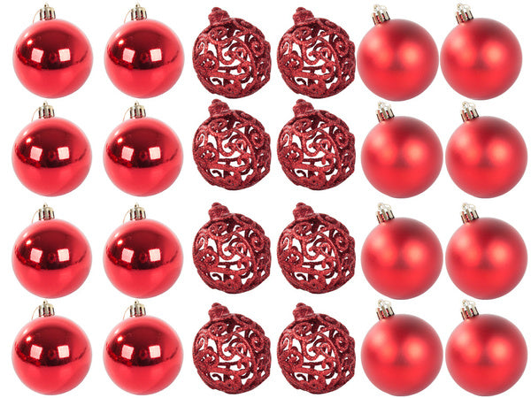 Kalėdų eglutės viršūnės 6/4/3 cm kit 100 vnt., Raudona, Szín, Piros