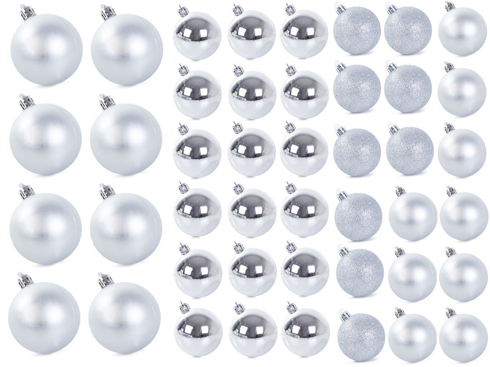 Kalėdų eglutės viršūnės 6/4/3 cm kit 100 vnt., Sidabras, Szín, Ezüst