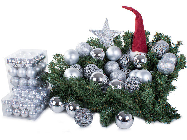 Kalėdų eglutės viršūnės 6/4/3 cm kit 100 vnt., Sidabras, Szín, Ezüst