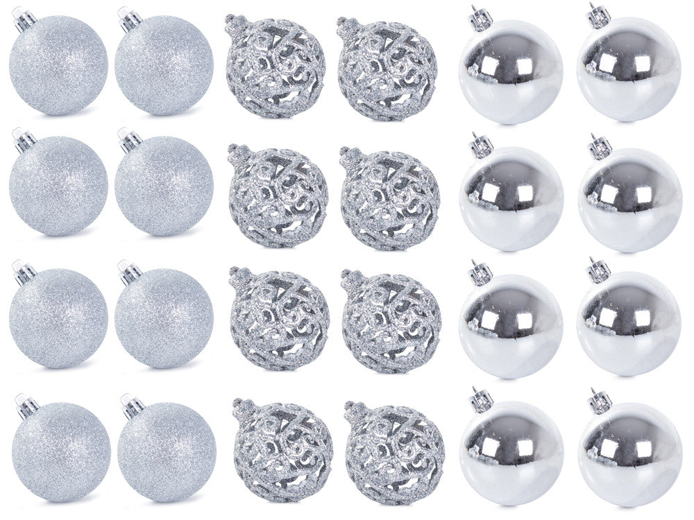 Kalėdų eglutės viršūnės 6/4/3 cm kit 100 vnt., Sidabras, Szín, Ezüst