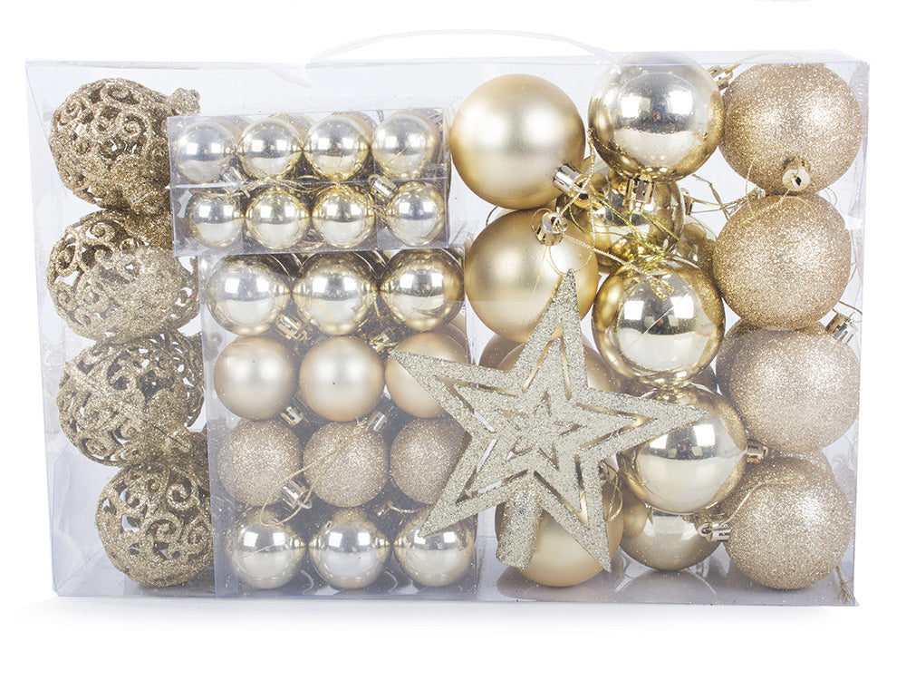 Kalėdų eglutės viršūnės 6/4/3 cm kit 100 vnt., Auksinis, Szín, Aranysárga