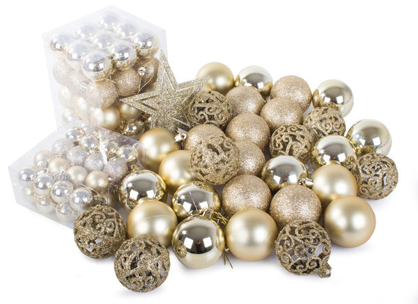 Kalėdų eglutės viršūnės 6/4/3 cm kit 100 vnt., Auksinis, Szín, Aranysárga