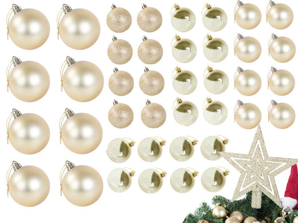 Kalėdų eglutės viršūnės 6/4/3 cm kit 100 vnt., Auksinis, Szín, Aranysárga