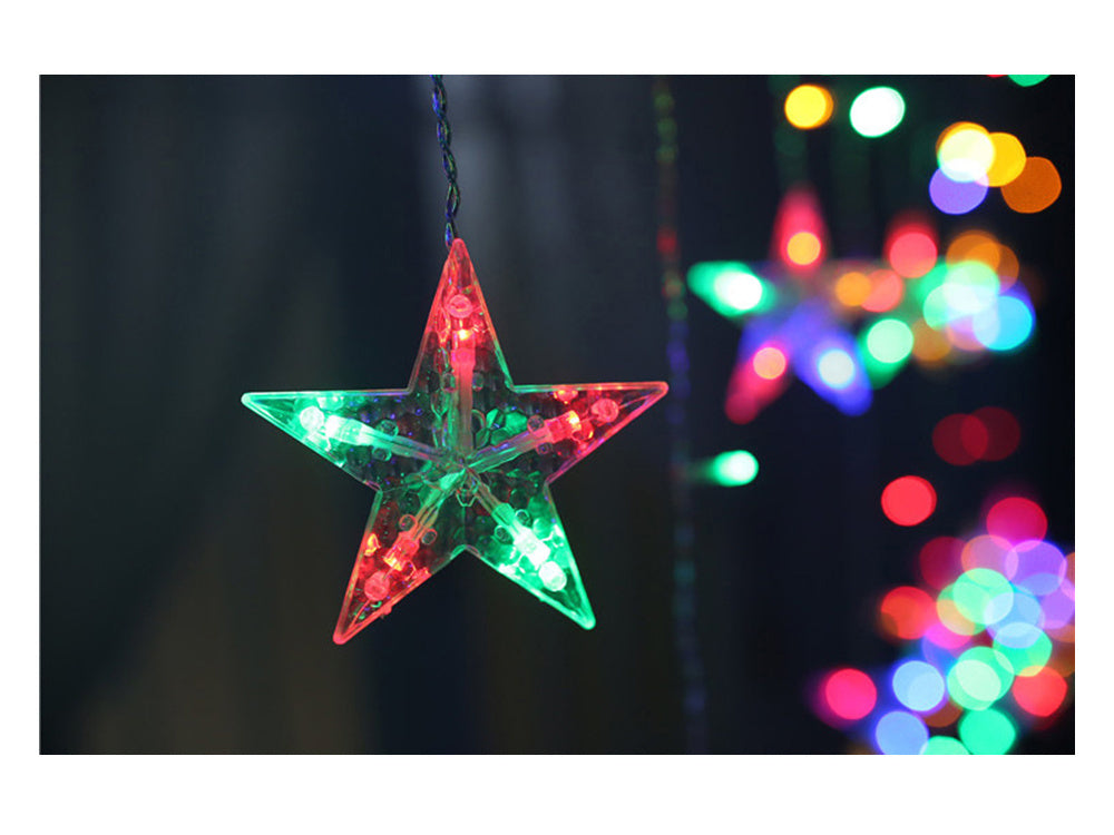 Žibintai girlianda žvaigždės šviesos užuolaidos 138 vadovaujama, Įvairiaspalvis, Szín, Sokszínű