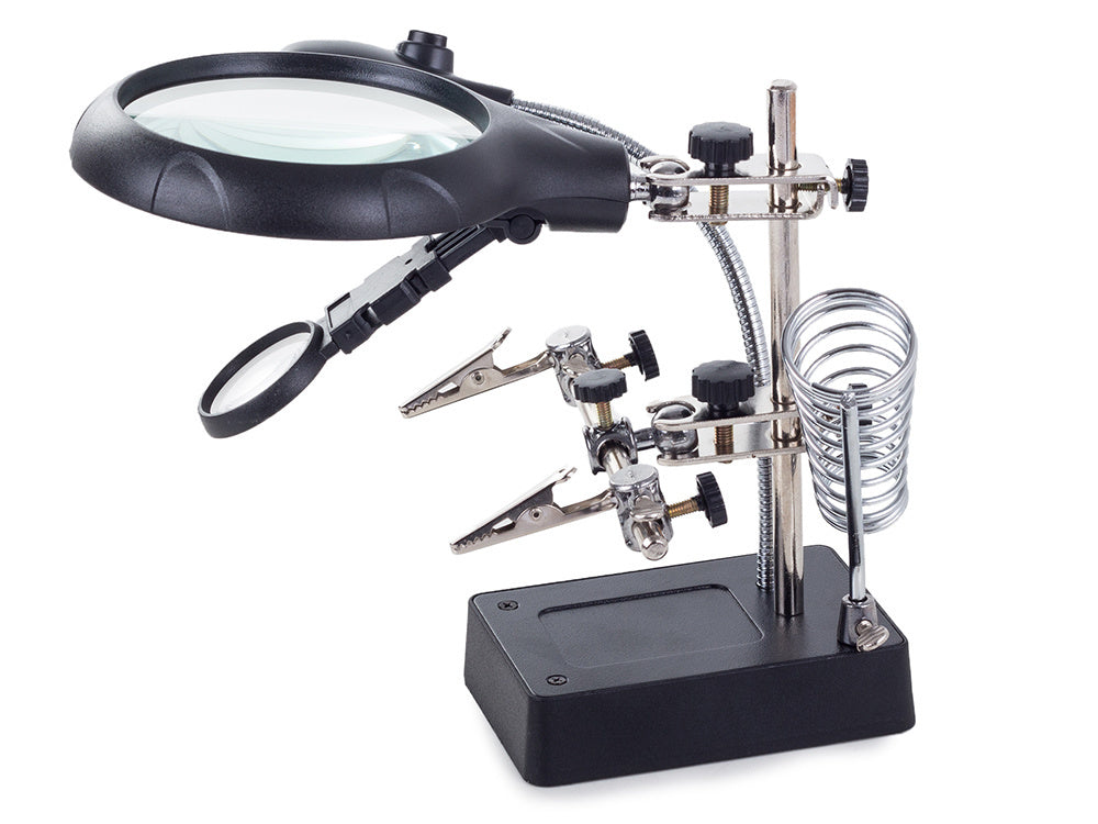 Trečiosios rankos lutteris 5 led rankenė 2,5x 90 mm tuning lamp