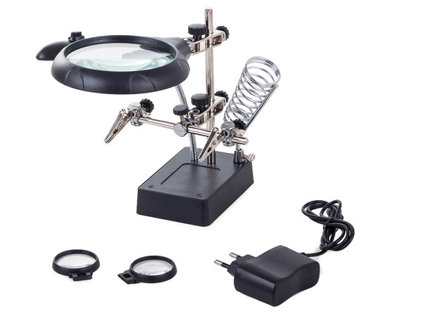 Trečiosios rankos lutteris 5 led rankenė 2,5x 90 mm tuning lamp