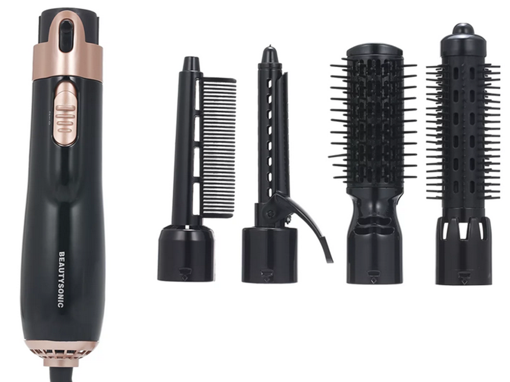 Plaukų džiovintuvas garbanojimo geležis šepetys rinkinys 4in1