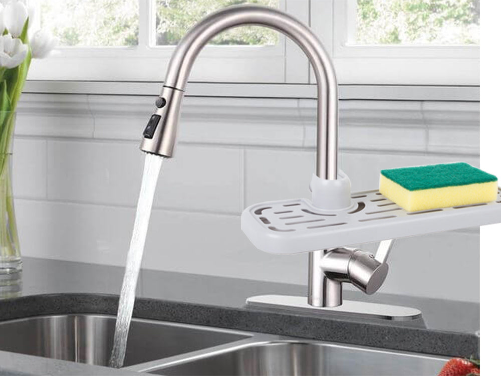 Kriauklės organizatorius virtuvės krepšelis čiaupo lentyna