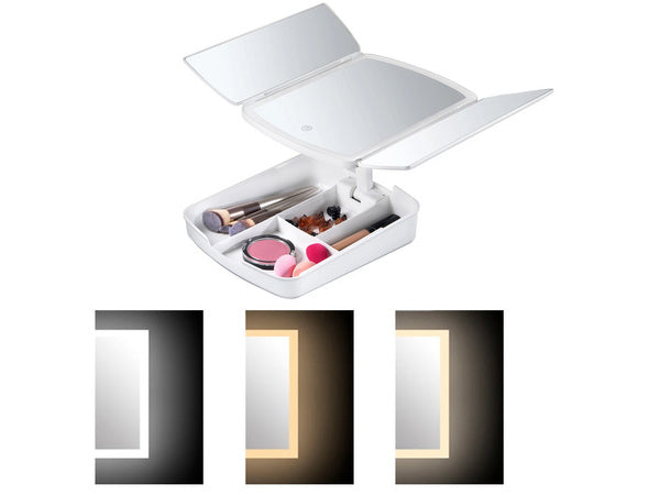 Apšviestas makiažo led kosmetikos veidrodis